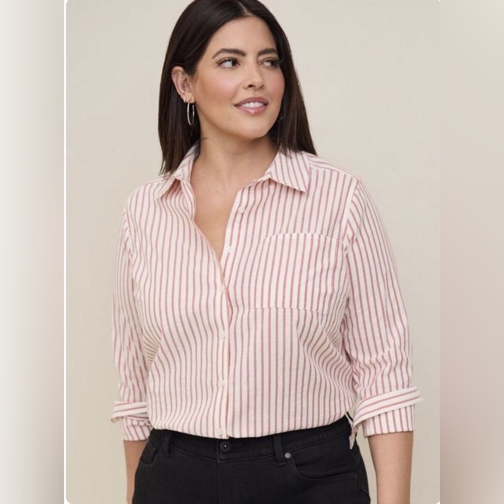 Torrid 1X Lizzie Cotton Button-Up Shirt